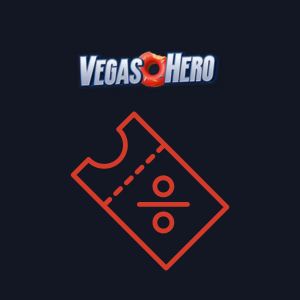VegasHero logo med et billettsymbol som representerer kampanjekoder.